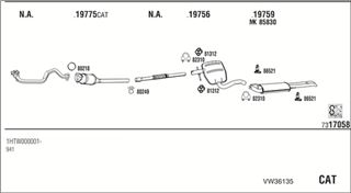 Zestaw tłumików, kompletny układ wydechowy - WALKER VW36135