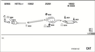 Zestaw tłumików, kompletny układ wydechowy - WALKER VW36142