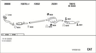 Zestaw tłumików, kompletny układ wydechowy - WALKER VW36153