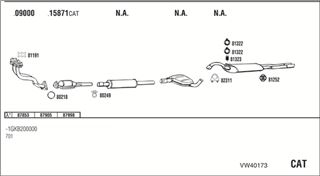Zestaw tłumików, kompletny układ wydechowy - WALKER VW40173
