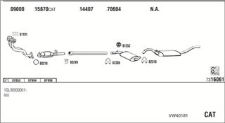 Zestaw tłumików, kompletny układ wydechowy - WALKER VW40181