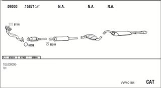 Zestaw tłumików, kompletny układ wydechowy - WALKER VW40184