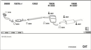 Zestaw tłumików, kompletny układ wydechowy - WALKER VW50926