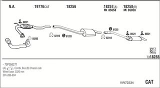 Zestaw tłumików, kompletny układ wydechowy - WALKER VW72234