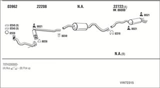 Zestaw tłumików, kompletny układ wydechowy - WALKER VW72315