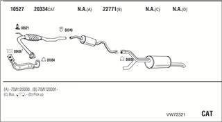 Zestaw tłumików, kompletny układ wydechowy - WALKER VW72321