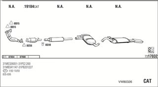 Zestaw tłumików, kompletny układ wydechowy - WALKER VW80326