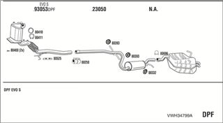 Zestaw tłumików, kompletny układ wydechowy - WALKER VWH34799A