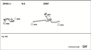 Zestaw tłumików, kompletny układ wydechowy - WALKER VWK005729B