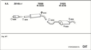 Zestaw tłumików, kompletny układ wydechowy - WALKER VWK009057A
