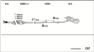 Zestaw tłumików, kompletny układ wydechowy - WALKER VWK009602