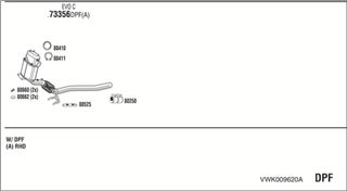 Zestaw tłumików, kompletny układ wydechowy - WALKER VWK009620A