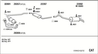 Zestaw tłumików, kompletny układ wydechowy - WALKER VWK010272