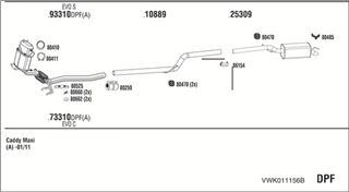Zestaw tłumików, kompletny układ wydechowy - WALKER VWK011156B