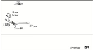 Zestaw tłumików, kompletny układ wydechowy - WALKER VWK011208