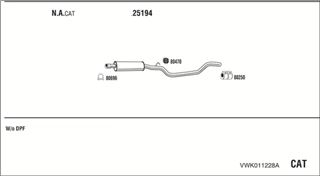 Zestaw tłumików, kompletny układ wydechowy - WALKER VWK011228A