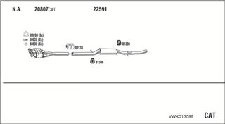 Zestaw tłumików, kompletny układ wydechowy - WALKER VWK013099