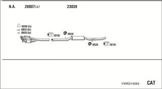 Zestaw tłumików, kompletny układ wydechowy - WALKER VWK014564
