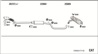 Zestaw tłumików, kompletny układ wydechowy - WALKER VWK017119