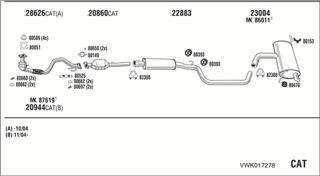 Zestaw tłumików, kompletny układ wydechowy - WALKER VWK017278
