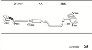 Zestaw tłumików, kompletny układ wydechowy - WALKER VWK017280