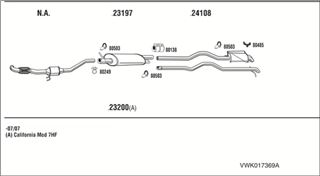 Zestaw tłumików, kompletny układ wydechowy - WALKER VWK017369A