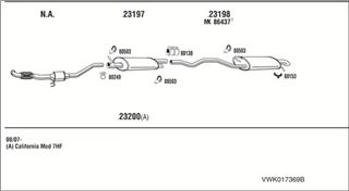 Zestaw tłumików, kompletny układ wydechowy - WALKER VWK017369B
