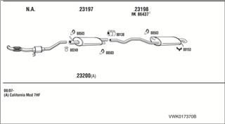 Zestaw tłumików, kompletny układ wydechowy - WALKER VWK017370B