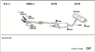 Zestaw tłumików, kompletny układ wydechowy - WALKER VWK017766B