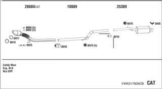 Zestaw tłumików, kompletny układ wydechowy - WALKER VWK017809CB