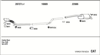 Zestaw tłumików, kompletny układ wydechowy - WALKER VWK017810CA