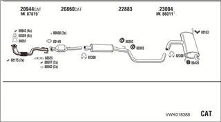 Zestaw tłumików, kompletny układ wydechowy - WALKER VWK018388
