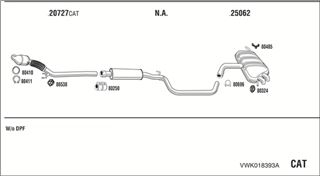 Zestaw tłumików, kompletny układ wydechowy - WALKER VWK018393A