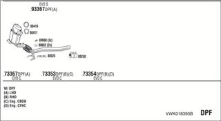 Zestaw tłumików, kompletny układ wydechowy - WALKER VWK018393B