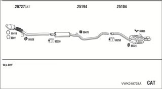 Zestaw tłumików, kompletny układ wydechowy - WALKER VWK018728A