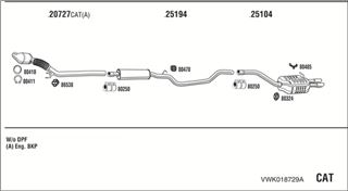 Zestaw tłumików, kompletny układ wydechowy - WALKER VWK018729A