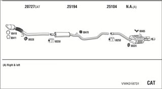 Zestaw tłumików, kompletny układ wydechowy - WALKER VWK018731