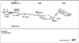 Zestaw tłumików, kompletny układ wydechowy - WALKER VWK018919A