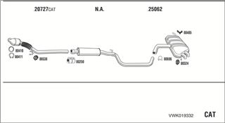 Zestaw tłumików, kompletny układ wydechowy - WALKER VWK019332