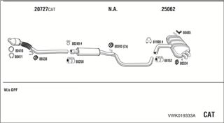 Zestaw tłumików, kompletny układ wydechowy - WALKER VWK019333A