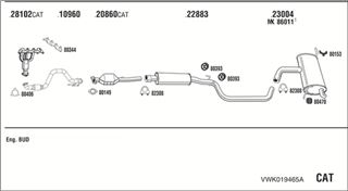 Zestaw tłumików, kompletny układ wydechowy - WALKER VWK019465A