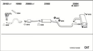 Zestaw tłumików, kompletny układ wydechowy - WALKER VWK019468