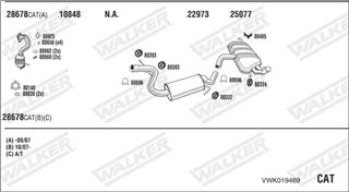 Zestaw tłumików, kompletny układ wydechowy - WALKER VWK019469