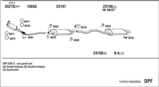 Zestaw tłumików, kompletny układ wydechowy - WALKER VWK019626BA