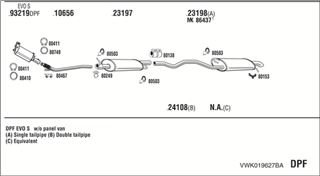 Zestaw tłumików, kompletny układ wydechowy - WALKER VWK019627BA