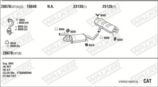 Zestaw tłumików, kompletny układ wydechowy - WALKER VWK019651A