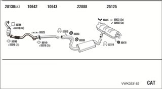 Zestaw tłumików, kompletny układ wydechowy - WALKER VWK023162