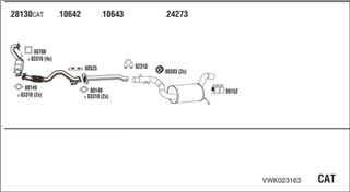 Zestaw tłumików, kompletny układ wydechowy - WALKER VWK023163