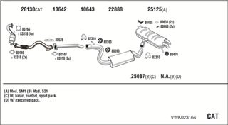 Zestaw tłumików, kompletny układ wydechowy - WALKER VWK023164