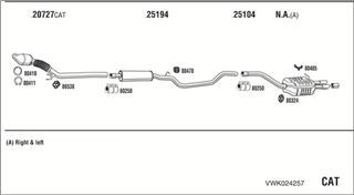 Zestaw tłumików, kompletny układ wydechowy - WALKER VWK024257